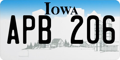 IA license plate APB206