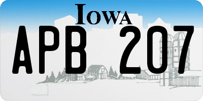 IA license plate APB207