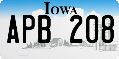 IA license plate APB208
