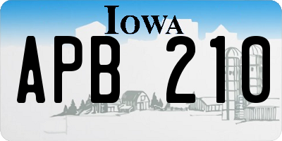 IA license plate APB210