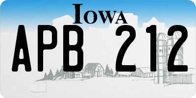IA license plate APB212