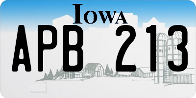 IA license plate APB213