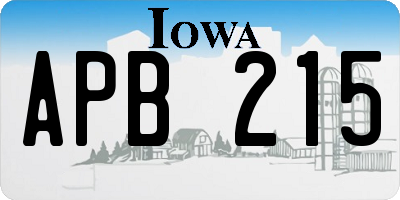 IA license plate APB215