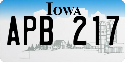 IA license plate APB217