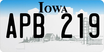 IA license plate APB219