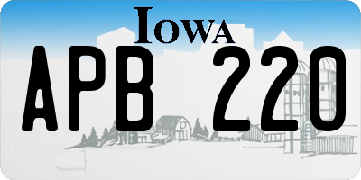 IA license plate APB220