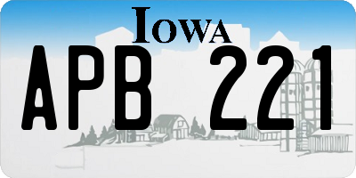 IA license plate APB221