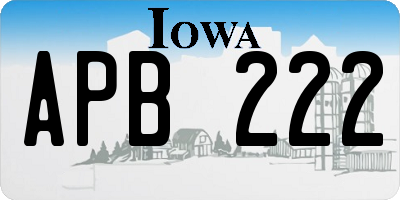 IA license plate APB222