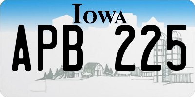 IA license plate APB225
