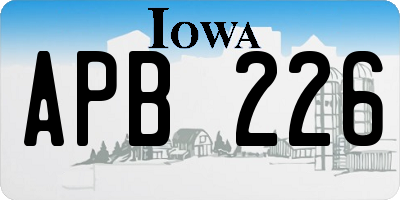 IA license plate APB226