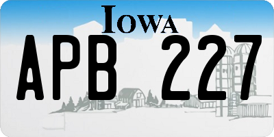 IA license plate APB227