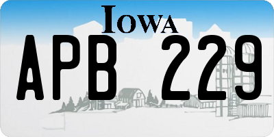 IA license plate APB229