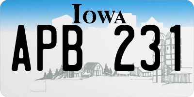IA license plate APB231