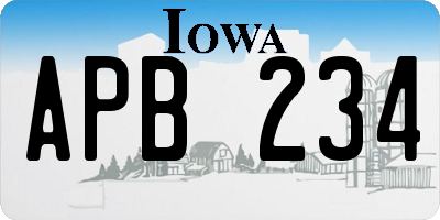 IA license plate APB234