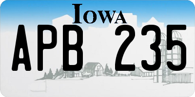 IA license plate APB235