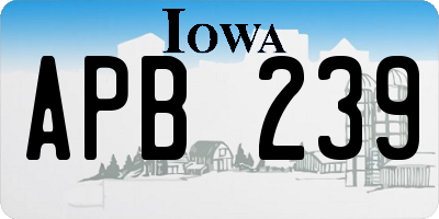 IA license plate APB239