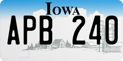 IA license plate APB240