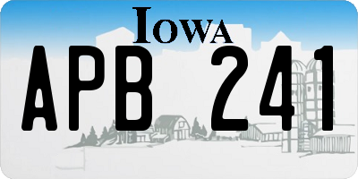 IA license plate APB241