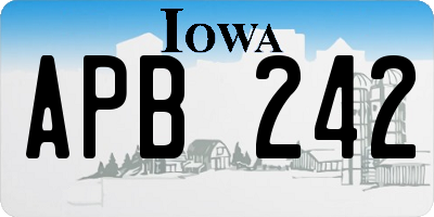 IA license plate APB242
