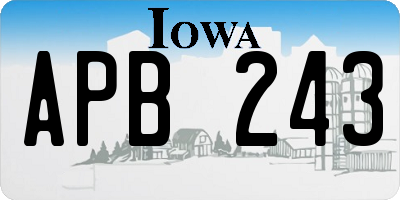 IA license plate APB243