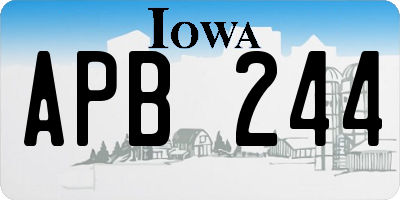 IA license plate APB244