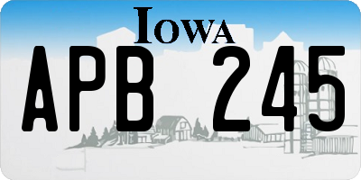 IA license plate APB245