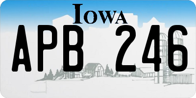 IA license plate APB246