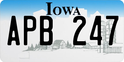 IA license plate APB247