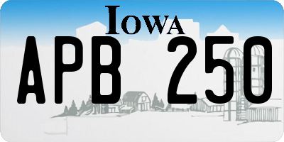 IA license plate APB250