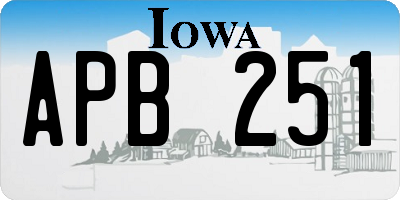 IA license plate APB251