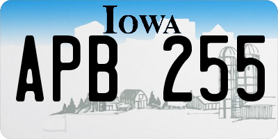 IA license plate APB255