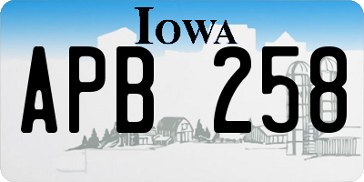 IA license plate APB258