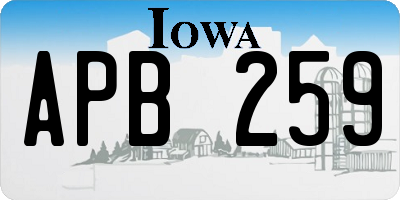 IA license plate APB259