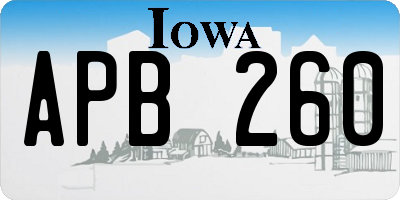 IA license plate APB260