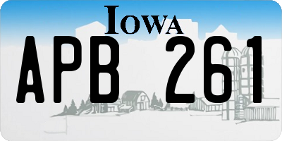 IA license plate APB261