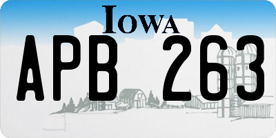 IA license plate APB263