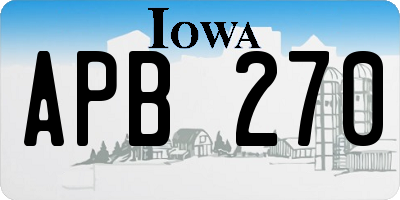 IA license plate APB270