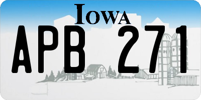 IA license plate APB271