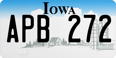 IA license plate APB272