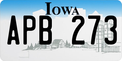 IA license plate APB273