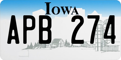 IA license plate APB274