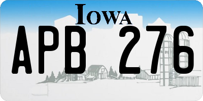 IA license plate APB276