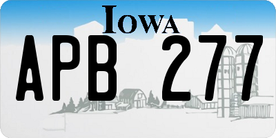 IA license plate APB277