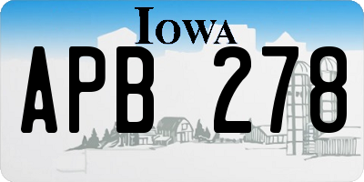 IA license plate APB278