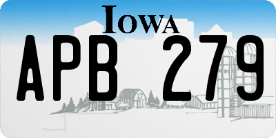 IA license plate APB279