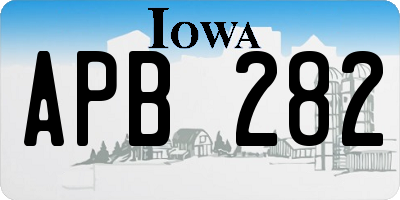 IA license plate APB282