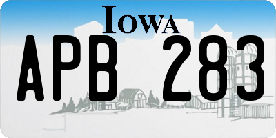 IA license plate APB283
