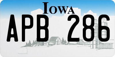 IA license plate APB286