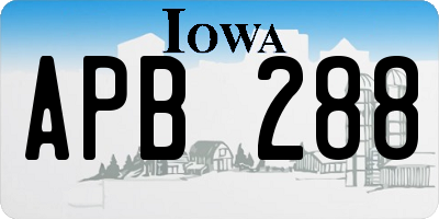 IA license plate APB288