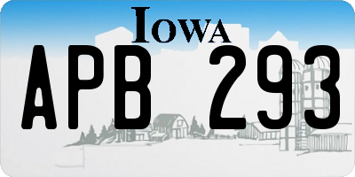 IA license plate APB293